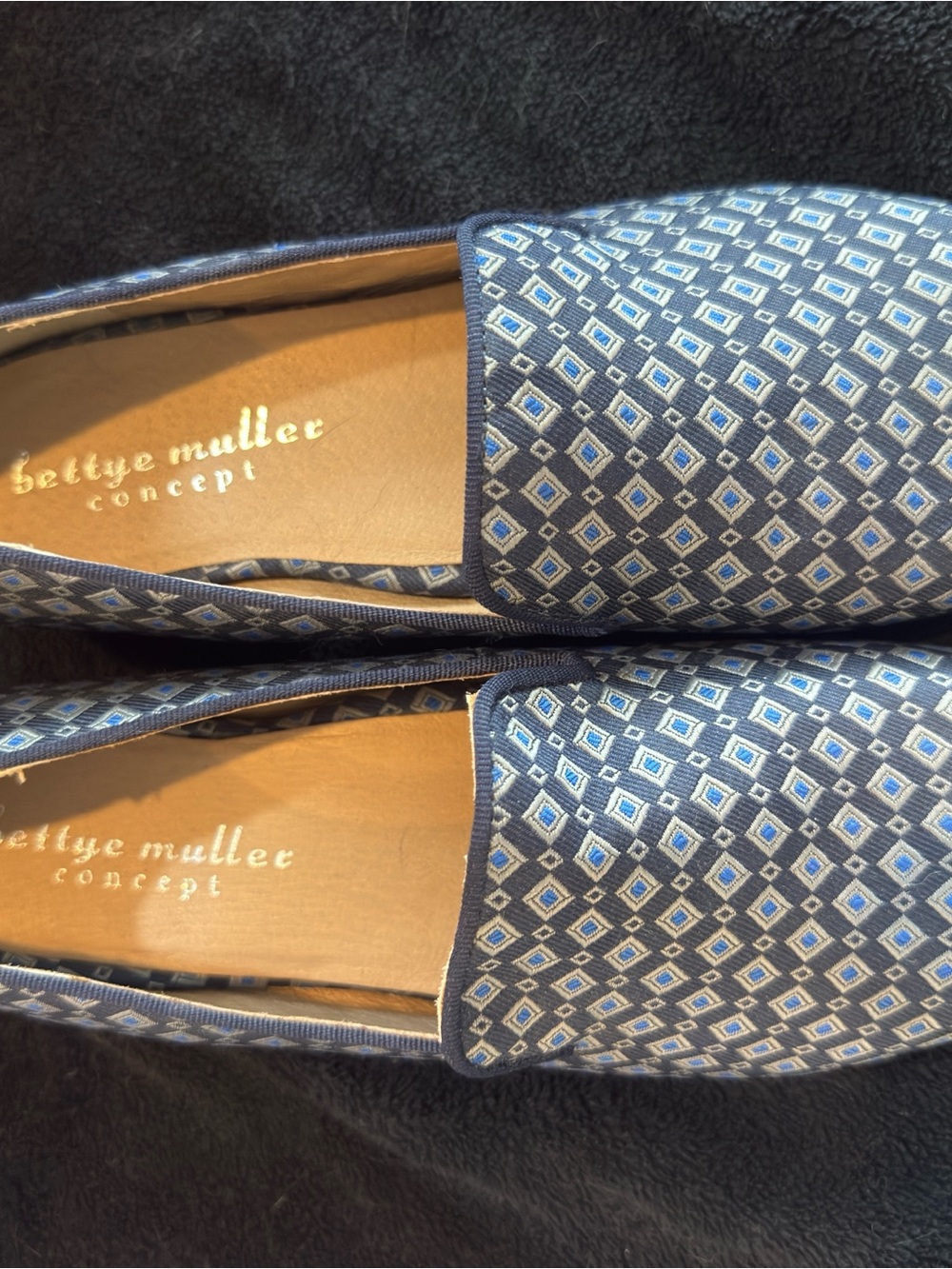 bettye muller Blue Patterned Loafers